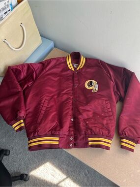 Vtg Washington Redskins Jacket Size XL - Made in USA - Satin Bomber NFL